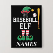 Personalized Name Baseball Elf Family Matching  缶バッジ (正面)