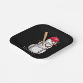 Personalized Name Baseball Snowman Balls Snow Xmas ペーパープレート (傾斜あり)