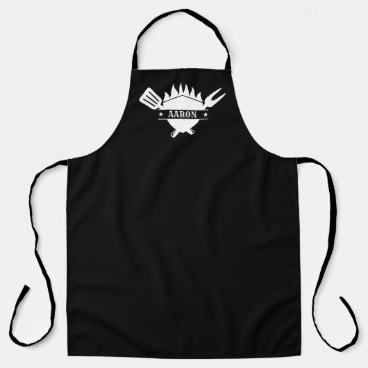 Personalized Name BBQ Grill エプロン (正面)