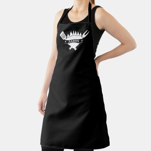 Personalized Name BBQ Grill エプロン (インサイチュ)