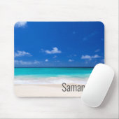 Personalized name Beach Waves Ocean Surf Mouse Pad マウスパッド (マウス)