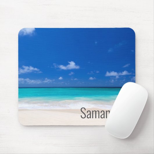 Personalized name Beach Waves Ocean Surf Mouse Pad マウスパッド (マウス)