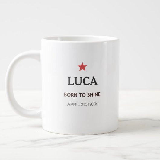Personalized Name Birthday Coffee Mug for Him ジャンボコーヒーマグカップ (左)