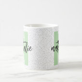 Personalized Name - Black Polka Dots Design コーヒーマグカップ (中央)
