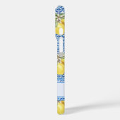 Personalized Name Blue Tile Mediterranean Lemon Case-Mate iPhoneケース (裏面 / 左)