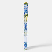 Personalized Name Blue Tile Mediterranean Lemon Case-Mate iPhoneケース (裏面 / 右)