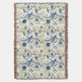 Personalized Name Blue Wildflowers スローブランケット (正面縦)