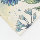 Personalized Name Blue Wildflowers フリースブランケット (角)