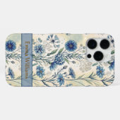 Personalized Name Blue Wildflowers iPhoneケース (裏面横)