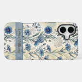 Personalized Name Blue Wildflowers iPhoneケース (裏面横)