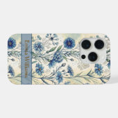 Personalized Name Blue Wildflowers iPhoneケース (裏面横)