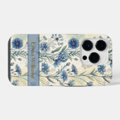 Personalized Name Blue Wildflowers iPhoneケース (裏面横)