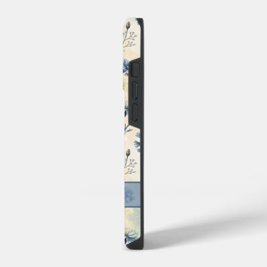 Personalized Name Blue Wildflowers iPhoneケース (左側面)