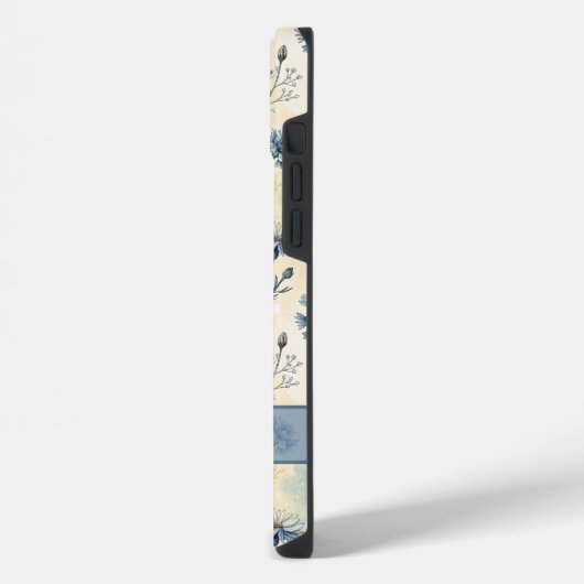 Personalized Name Blue Wildflowers iPhoneケース (左側面)