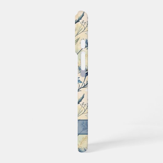 Personalized Name Blue Wildflowers iPhoneケース (左側面)
