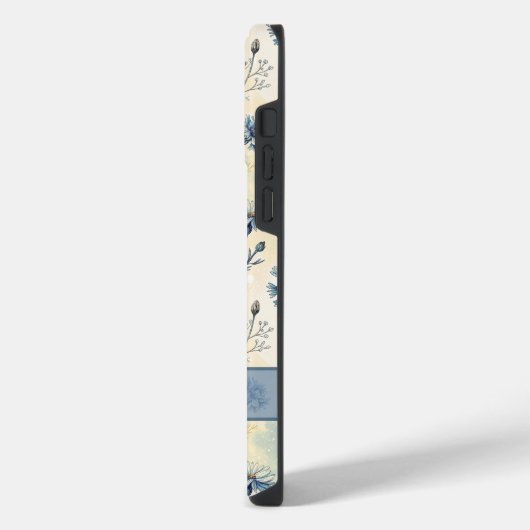 Personalized Name Blue Wildflowers iPhoneケース (左側面)