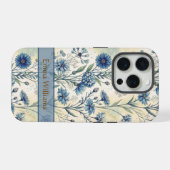 Personalized Name Blue Wildflowers iPhoneケース (裏面横)