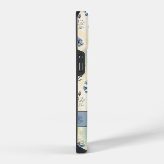 Personalized Name Blue Wildflowers iPhoneケース (右側面)