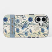 Personalized Name Blue Wildflowers iPhone 16ケース (裏面横)