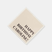 Personalized Name Bold Brown Cream Birthday Party スタンダードカクテルナプキン (角)