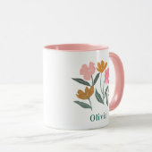 Personalized Name Botanical Illustrated Bridesmaid マグカップ (正面右)