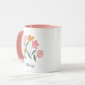 Personalized Name Botanical Illustrated Bridesmaid マグカップ (正面左)
