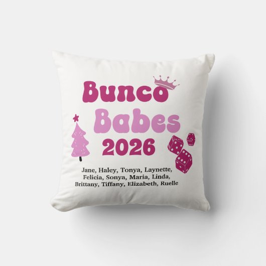 Personalized Name Bunco Babes  クッション (正面)