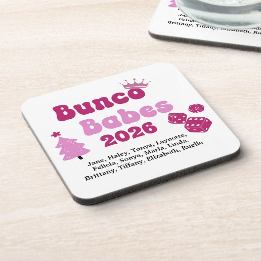 Personalized Name Bunco Babes  コースター (左側)