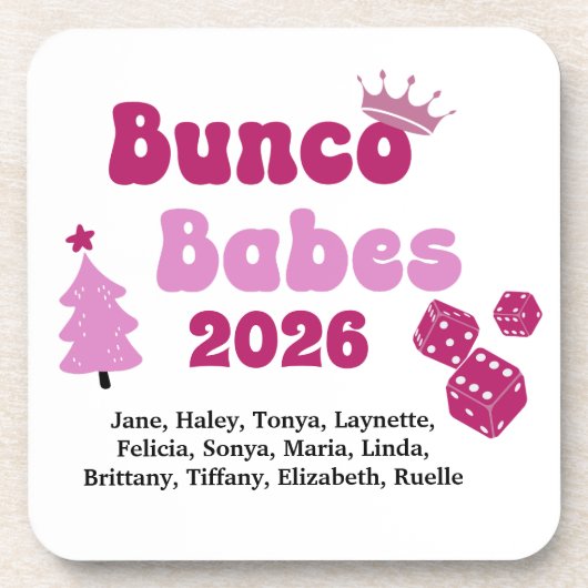 Personalized Name Bunco Babes  コースター (正面)