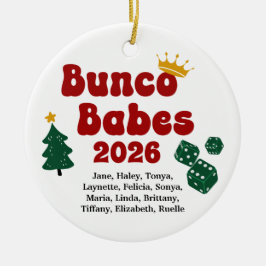 Personalized Name Bunco Babes Ornament セラミックオーナメント