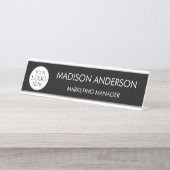 Personalized Name Business Logo Modern Minimalist デスクネームプレート (正面)