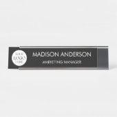 Personalized Name Business Logo Modern Minimalist デスクネームプレート (正面)