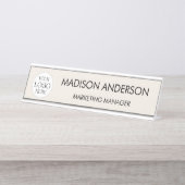 Personalized Name Business Logo Modern Minimalist デスクネームプレート (正面)