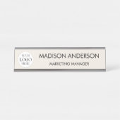 Personalized Name Business Logo Modern Minimalist デスクネームプレート (正面)
