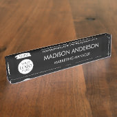 Personalized Name Business Logo Modern Template デスクネームプレート (側面)