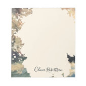 Personalized Name Calligraphy Boho Watercolor Fall ノートパッド (正面)