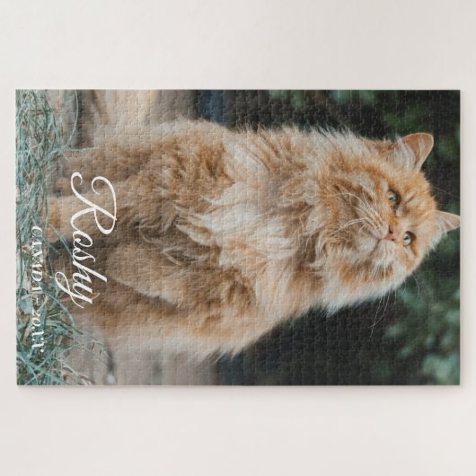 personalized name cat Photo Jigsaw Puzzle ジグソーパズル (横)