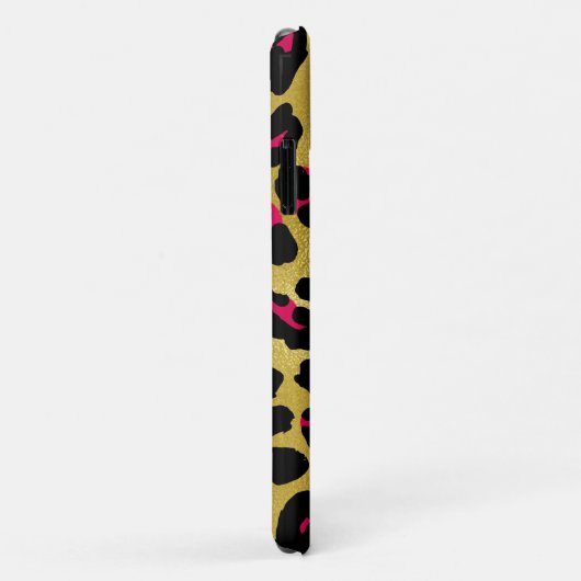 Personalized Name Chic Gold Glitter Black Leopard  Case-Mate iPhoneケース (裏面/右)