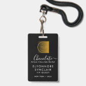Personalized Name Chocolate Festival VIP Pass  バッジ (正面（ネックストラップ付）)