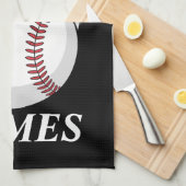 Personalized Name Christmas Baseball Santa Hat キッチンタオル (四つ折り)