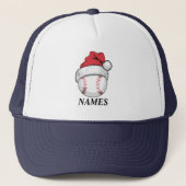 Personalized Name Christmas Baseball Santa Hat キャップ (正面)