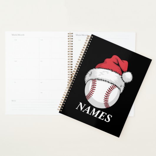 Personalized Name Christmas Baseball Santa Hat プランナー手帳 (ディスプレー)