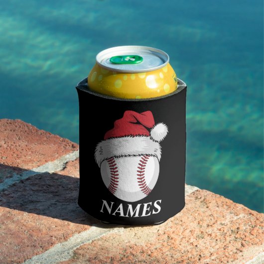 Personalized Name Christmas Baseball Santa Hat 缶クーラー (インサイチュ プール)