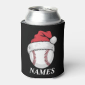 Personalized Name Christmas Baseball Santa Hat 缶クーラー (缶正面)
