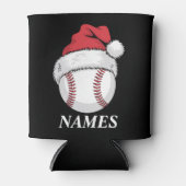 Personalized Name Christmas Baseball Santa Hat 缶クーラー (正面)
