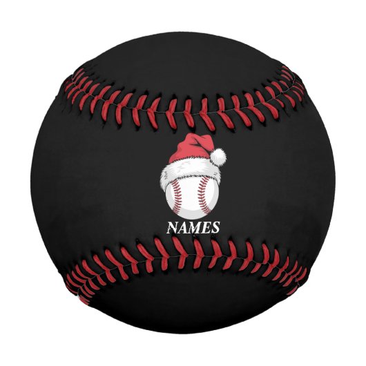 Personalized Name Christmas Baseball Santa Hat 野球ボール (正面)