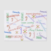 Personalized Name Christmas Holiday 薄葉紙 (正面)