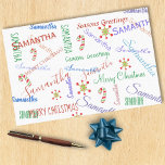 Personalized Name Christmas Holiday 薄葉紙<br><div class="desc">This design was created through digital art. It may be personalized by clicking the customize button and changing the color, adding a name, initials or your favorite words. Contact me at colorflowcreations@gmail.com if you with to have this design on another product. Purchase my original abstract acrylic painting for sale at...</div>
