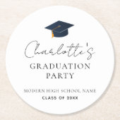 Personalized Name & Class of 2026 Graduation Party ラウンドペーパーコースター (正面)