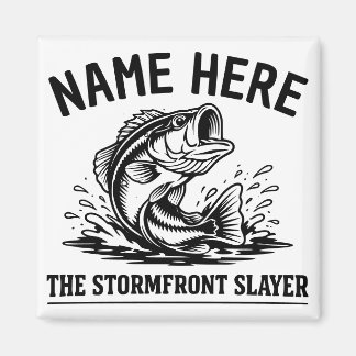 Personalized Name Classic Bass Fishing Storm マグネット